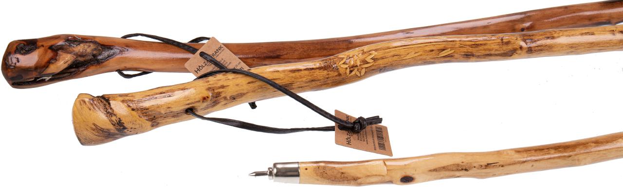 Hirtenstock mit geschnitztem Edelweiß - Wanderstock für alpine Abenteuer 110 cm