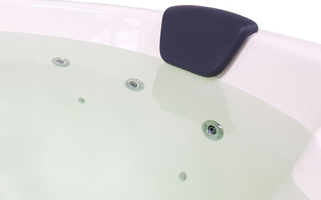 Weiche Kopfstuetze mit Saugnapf Badekissen fuer Badewanne und Badefass PU Leder Schwarz