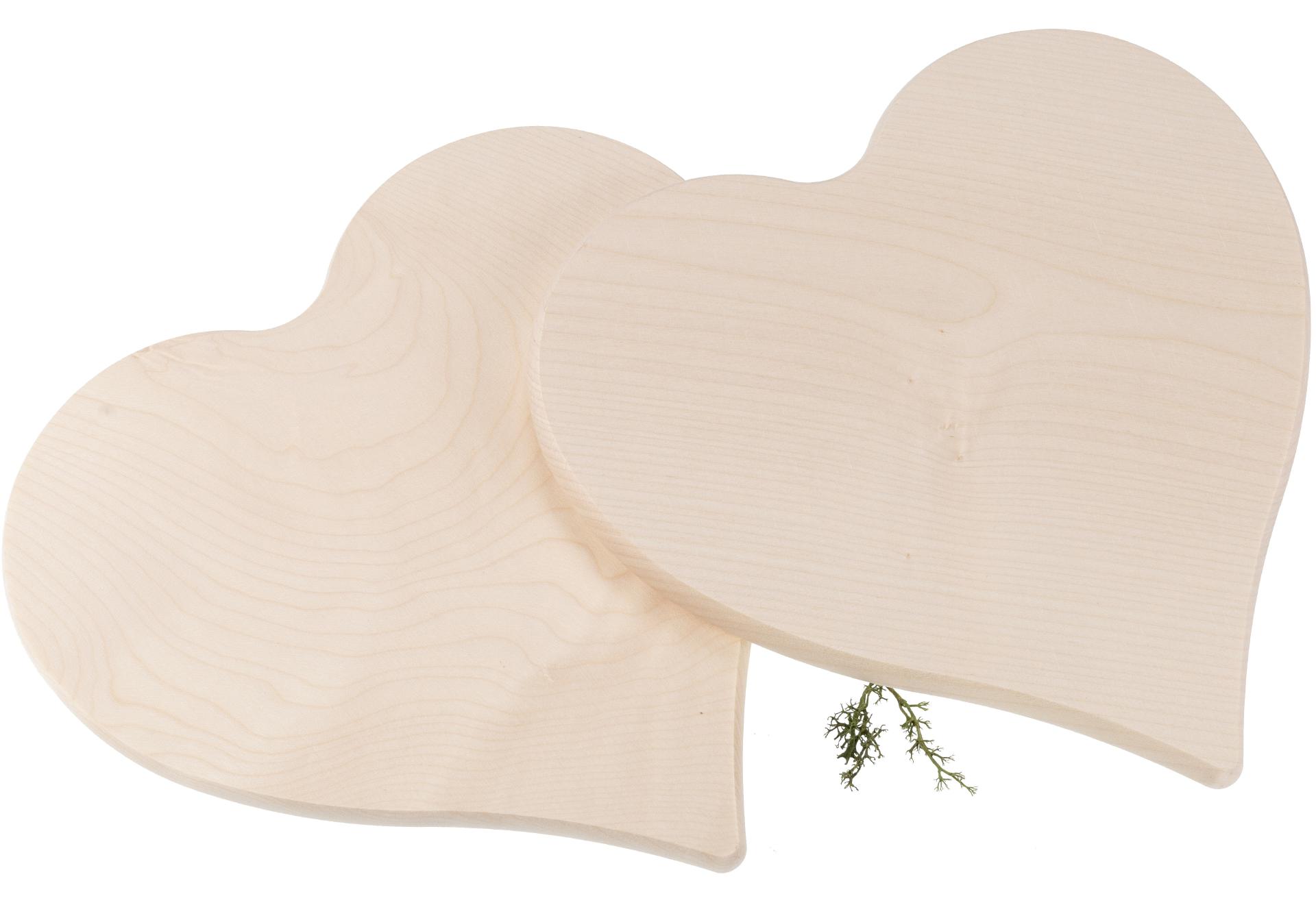 Herz Schneidebrett aus FSC® Ahorn unverleimt - 24 x 24 x 1,5 cm