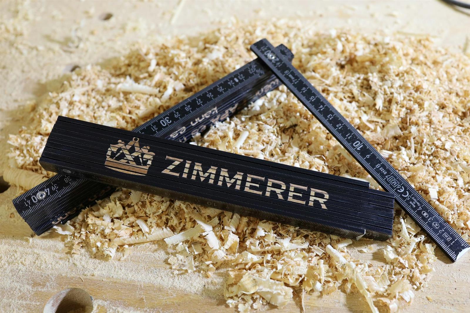 Zimmerer Zimmermann Zollstock Schwarzer Meterstab