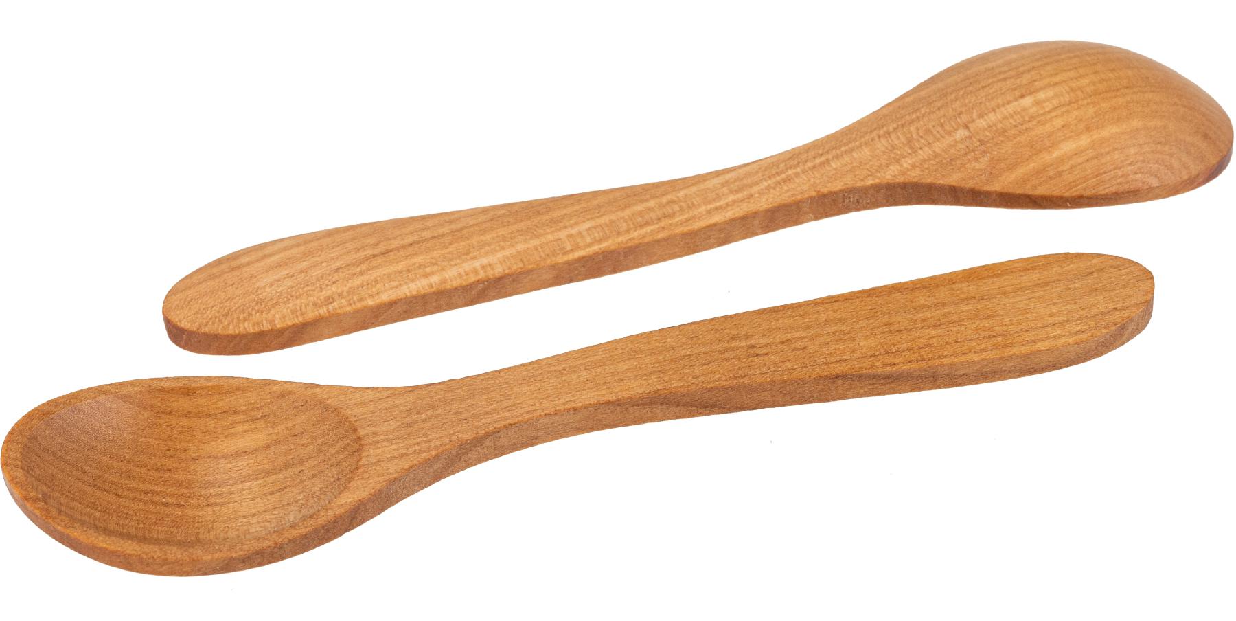 Essloeffel fuer Kinder Teeloeffel aus geoeltem Kirschholz