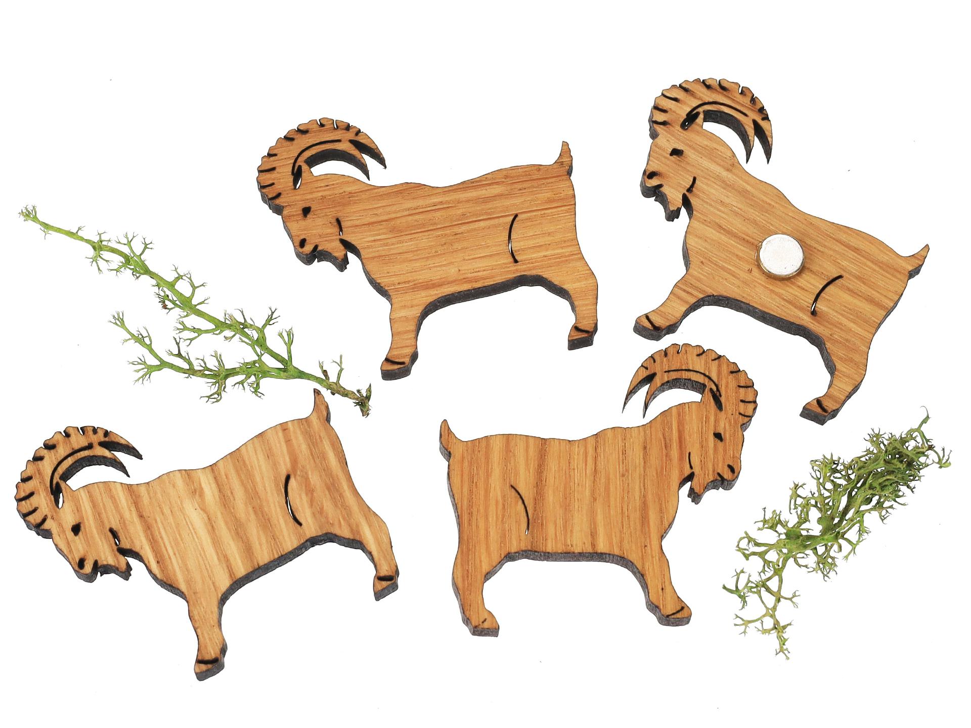 Holz Magnet in Steinbock Form | Eiche geölt FSC® zertifiziert