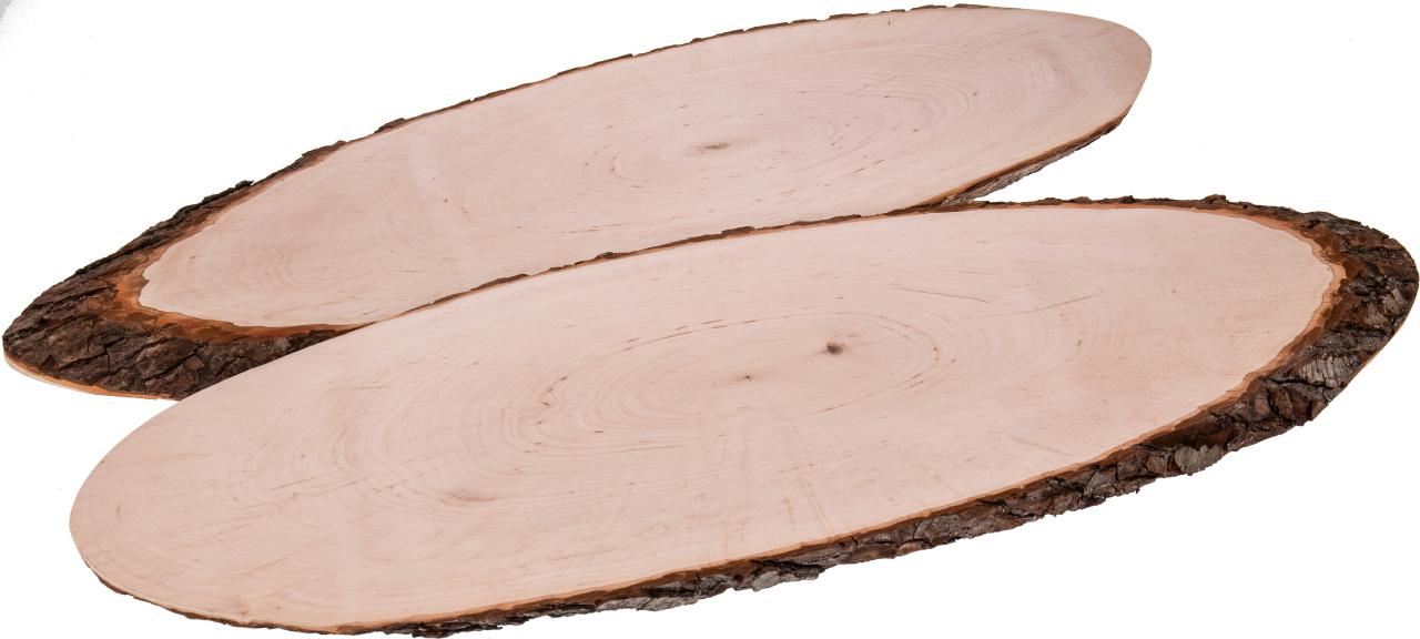 Rindenscheibe FSC® Erle oval 86 - 95 cm / Rindenbrett / Baumscheibe - Zweite Wahl
