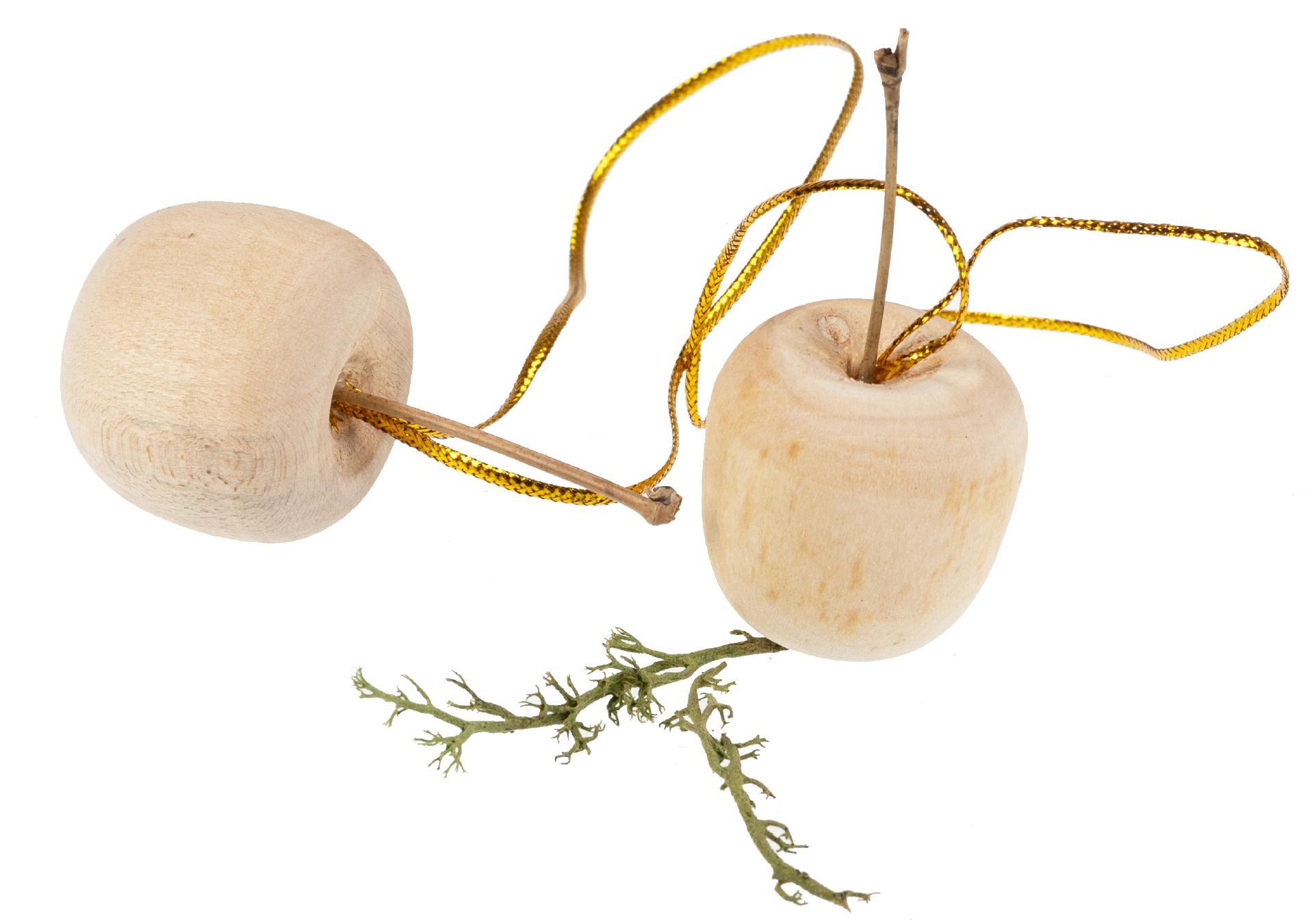 Handgeschnitzter Weihnachtsbaumschmuck | Apfel aus Lindenholz