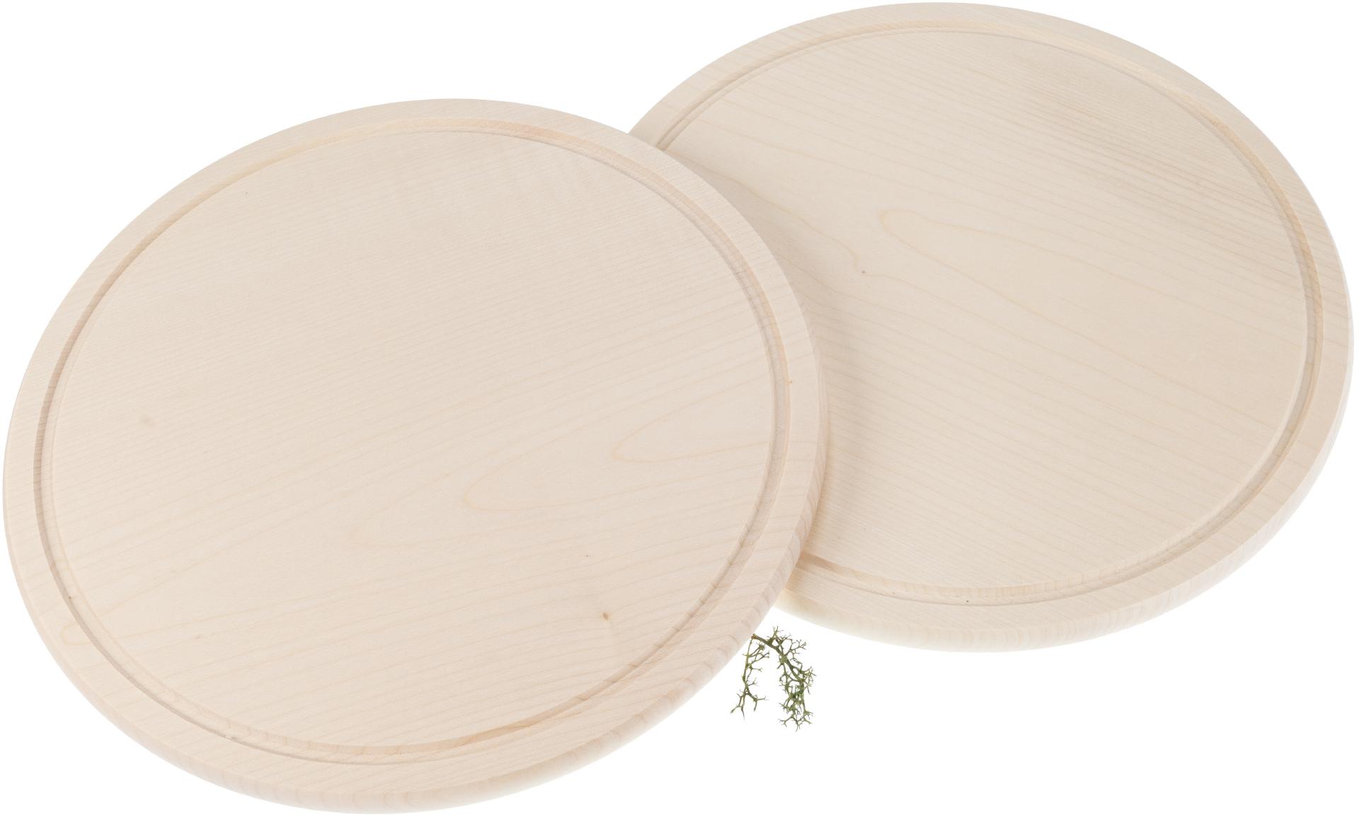 Runde Schneidebretter mit Saftrille aus FSC® Ahorn Holz Ø 28 cm