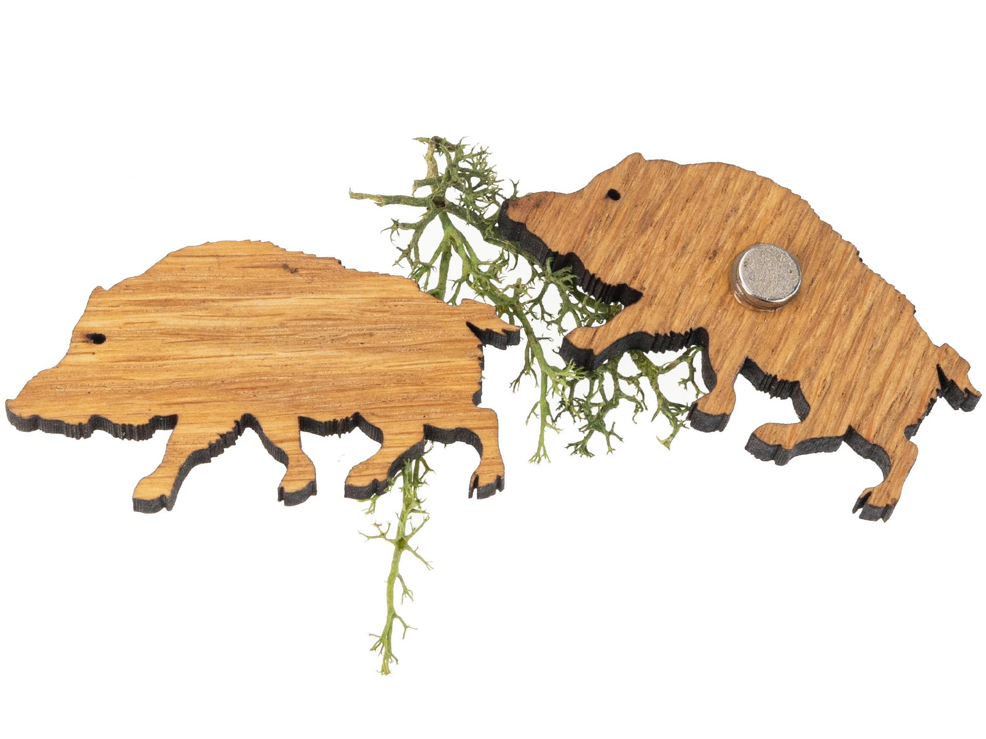 Holz Magnet in Wildschwein Form | Eiche geölt FSC® zertifiziert