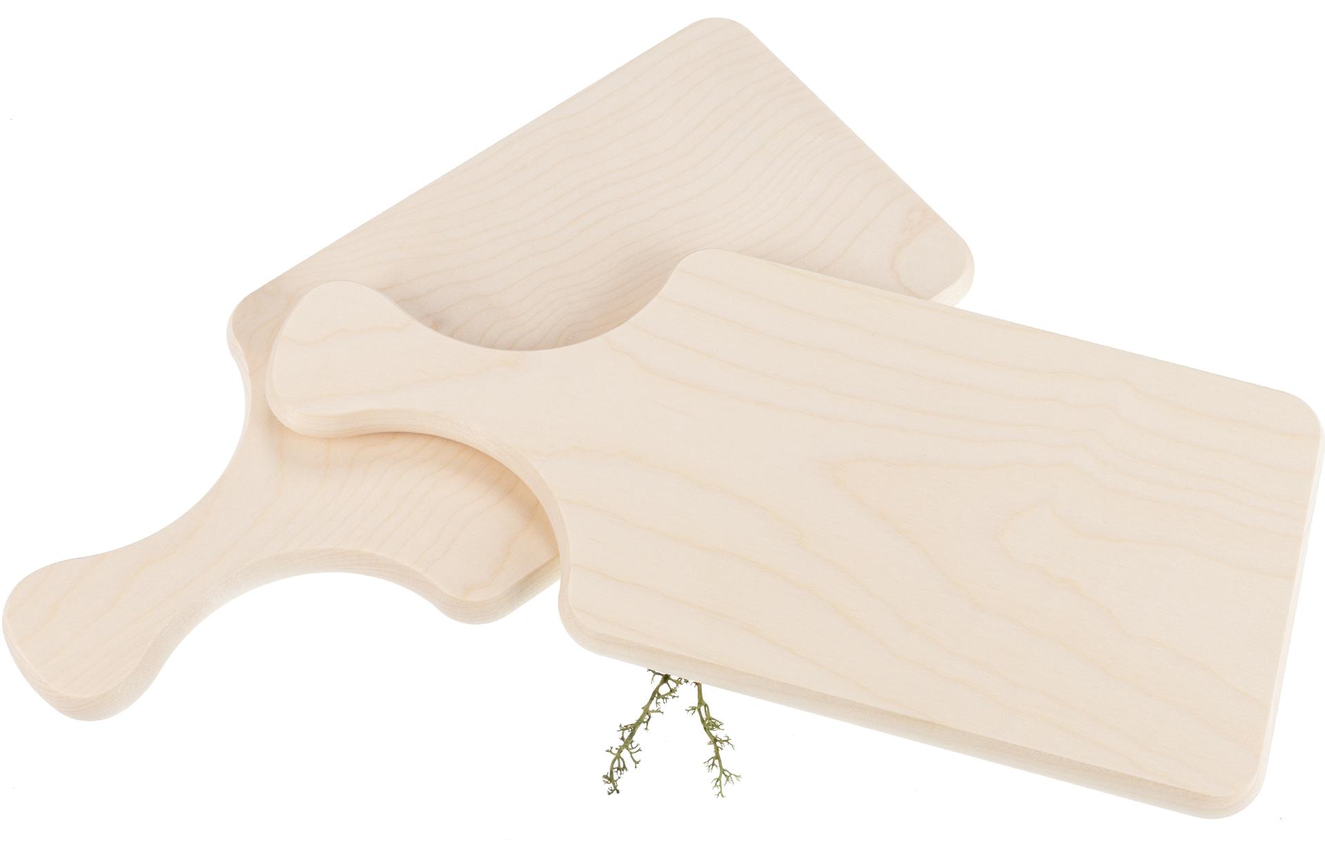 Schneidebrett mit Griff / Griffbrett aus FSC® Ahorn Holz - 32 x 14 x 1,5 cm