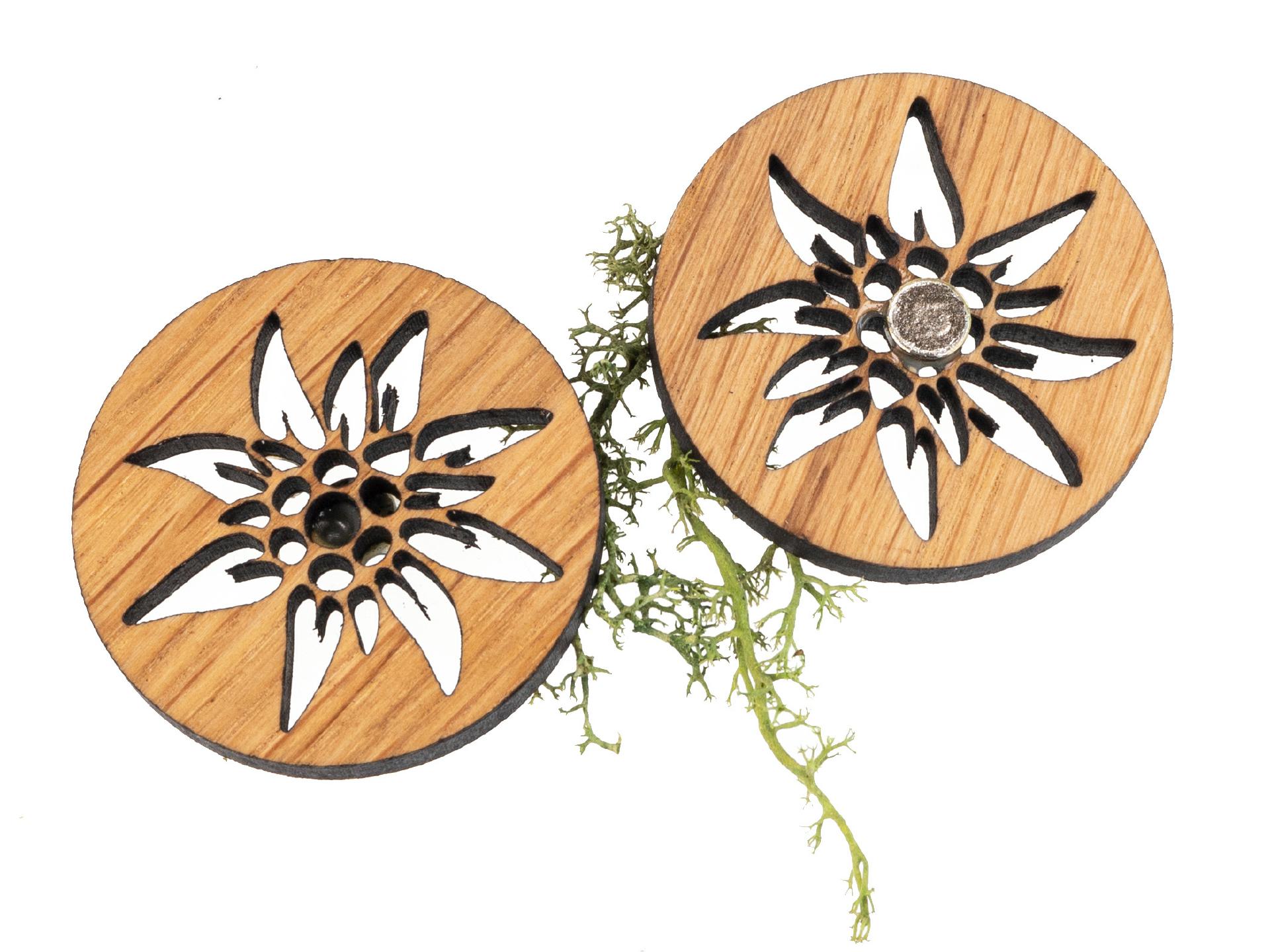 Holz Magnet in Edelweiß Form | Eiche geölt FSC® zertifiziert