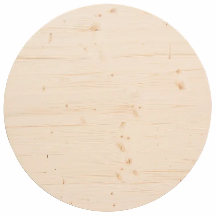 Runde Holz Tischplatte aus Fichten Holz - 80 cm x 2,8 cm