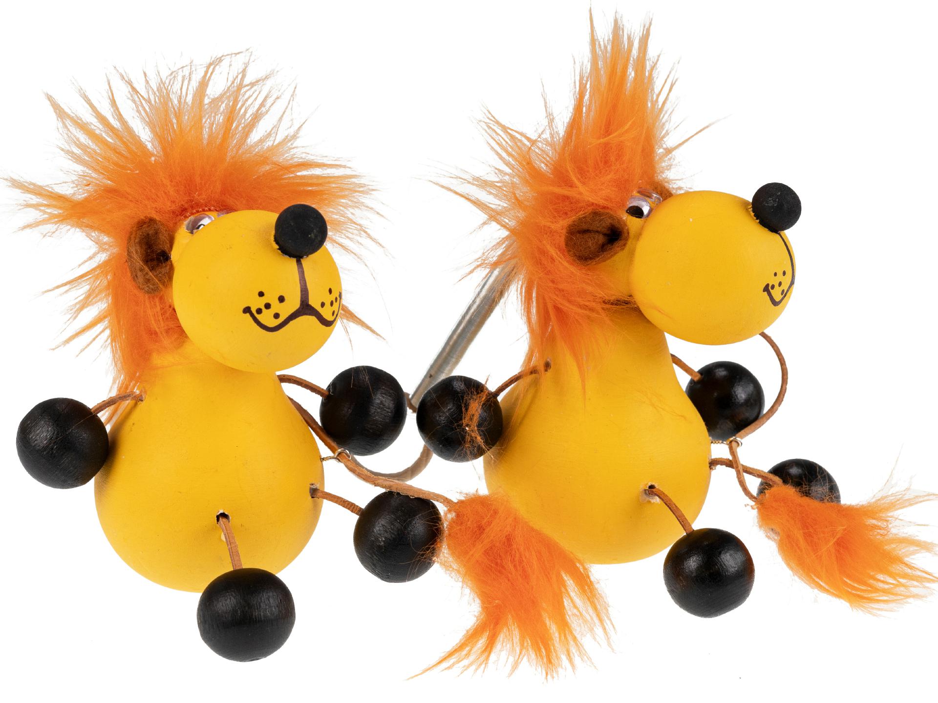 Schwingfiguren / Hüpftiere aus Holz - Löwe gelb