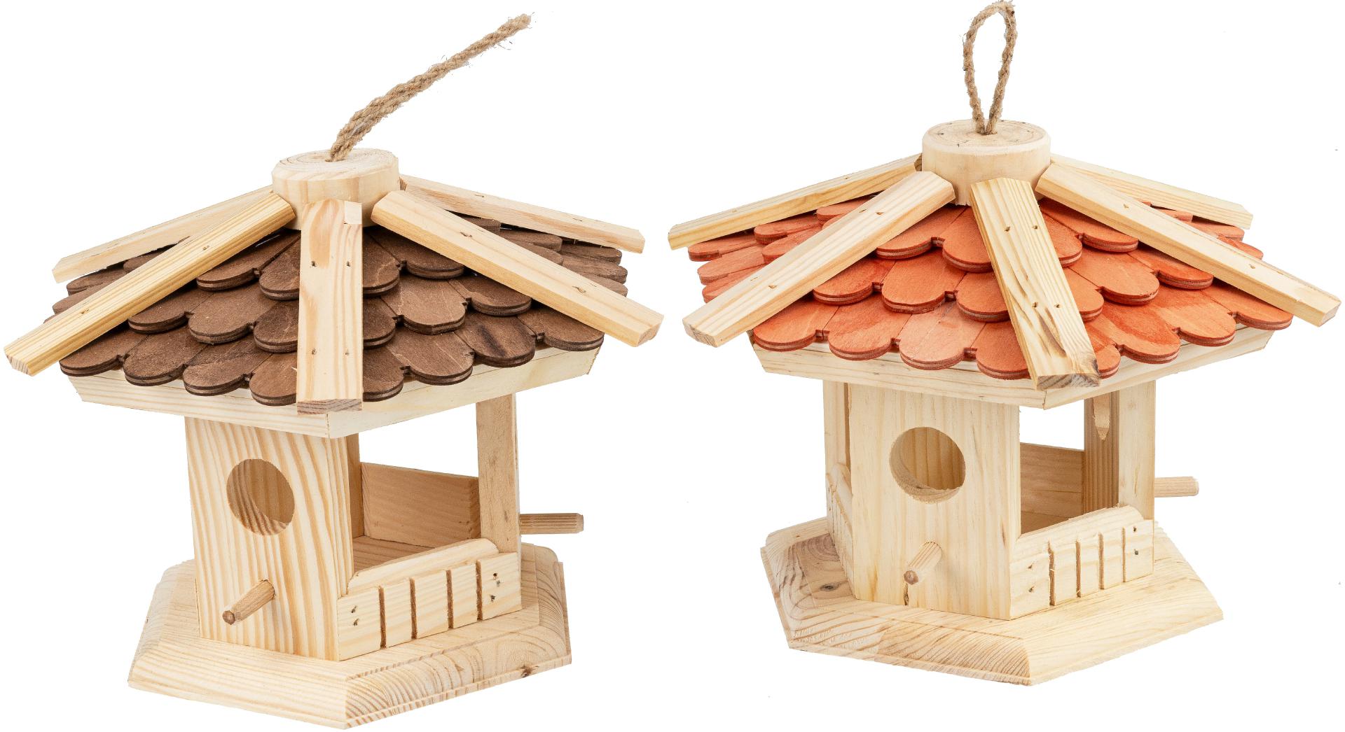 Vogelhaus Futterhaus Pavillon mit Schindeldach aus Fichtenholz MaÃŸe