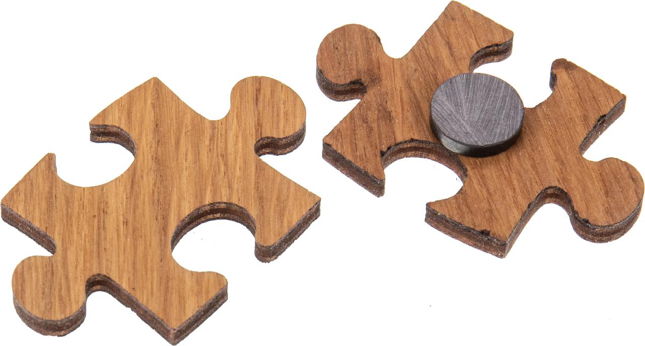 Holz Magnet Eiche geoelt Form: Puzzleteil FSC
