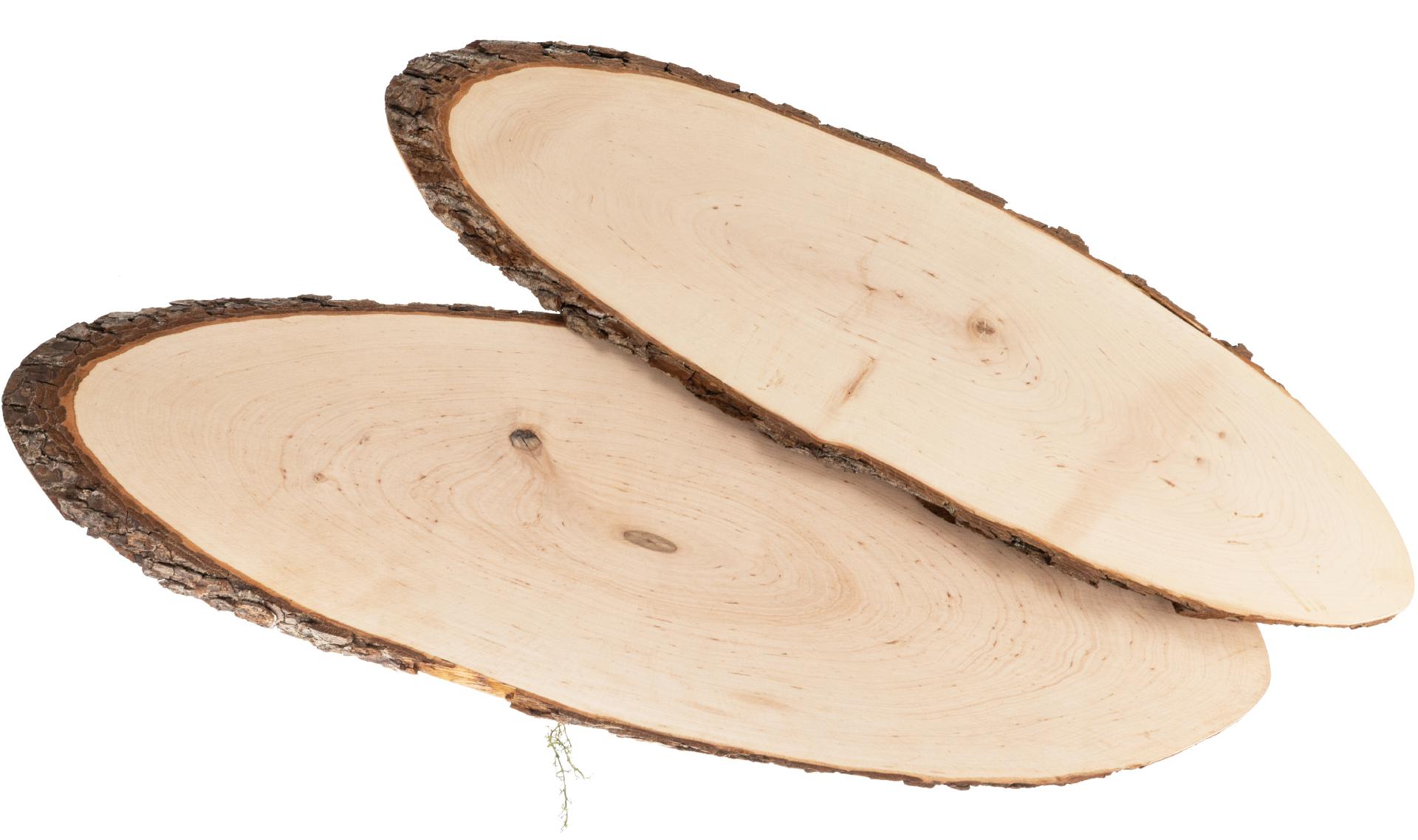 Rindenscheibe FSC® Erle oval 86 - 95 cm / Rindenbrett / Baumscheibe - Zweite Wahl