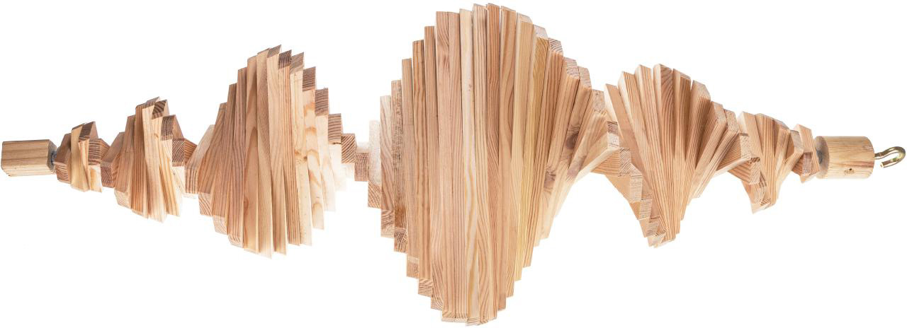 Natürliches Windspiel aus Fichtenholz - Handgefertigte Holzspirale für den Garten 80 cm