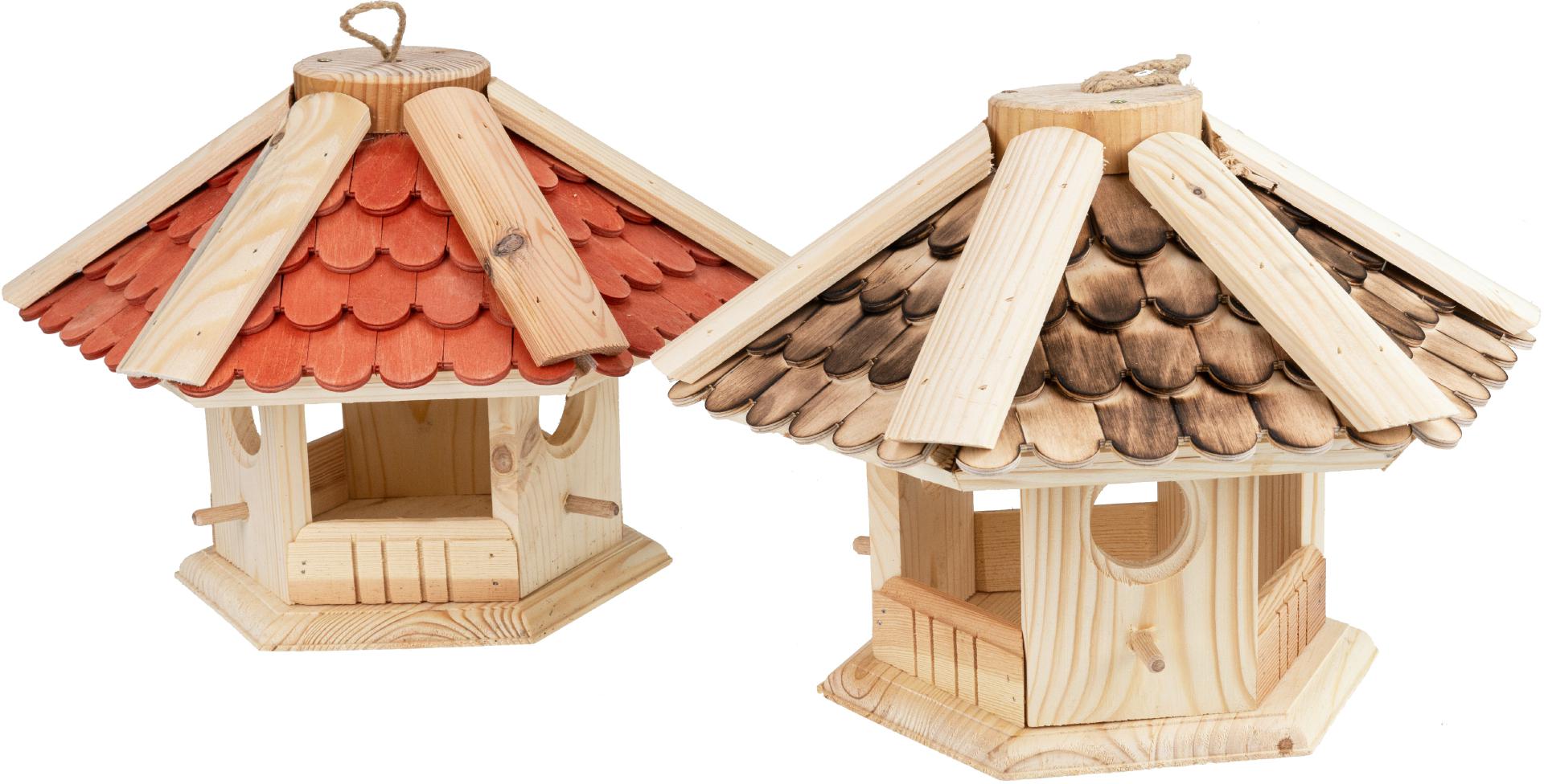 Vogelhaus Futterhaus Pavillon mit Schindeldach aus Fichtenholz MaÃŸe