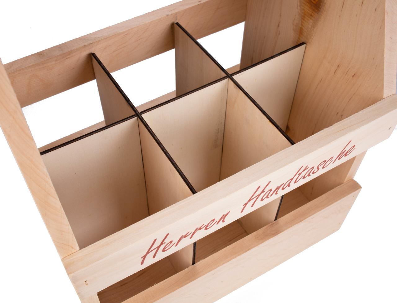 Holz Biertraeger Erle massiv Druck: Herren Handtasche
