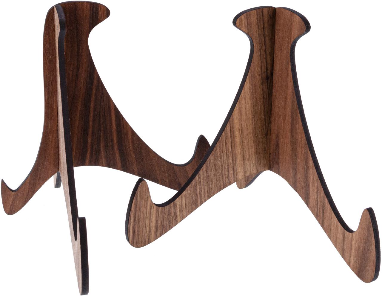 Holz Buchhalter Kochbuchstaender und Tablett Halter geschwungene Form Nussbaum geoelt