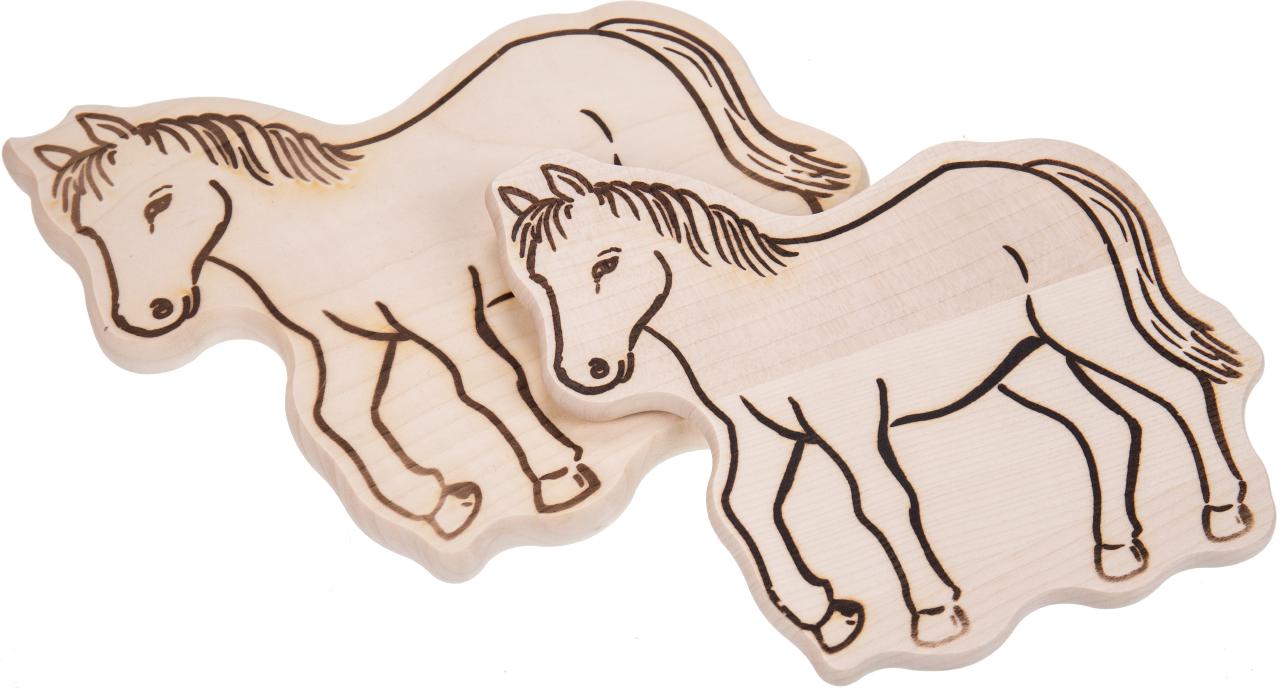 Schneidebrett aus Ahorn Holz in Tierform Pferd klein
