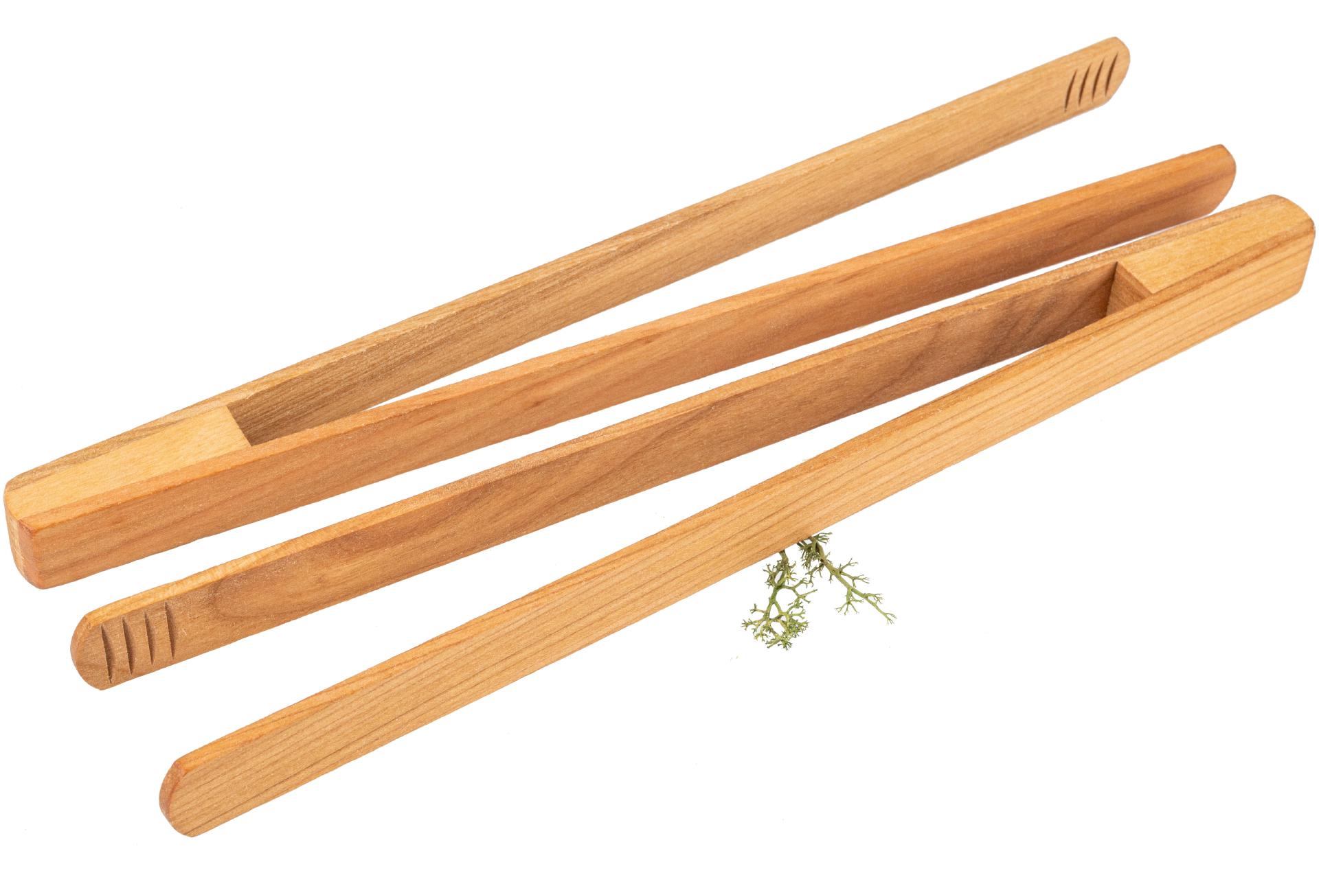 Grillzange / Würstchenzange - Holz Zange 30 cm aus Kirsch Holz