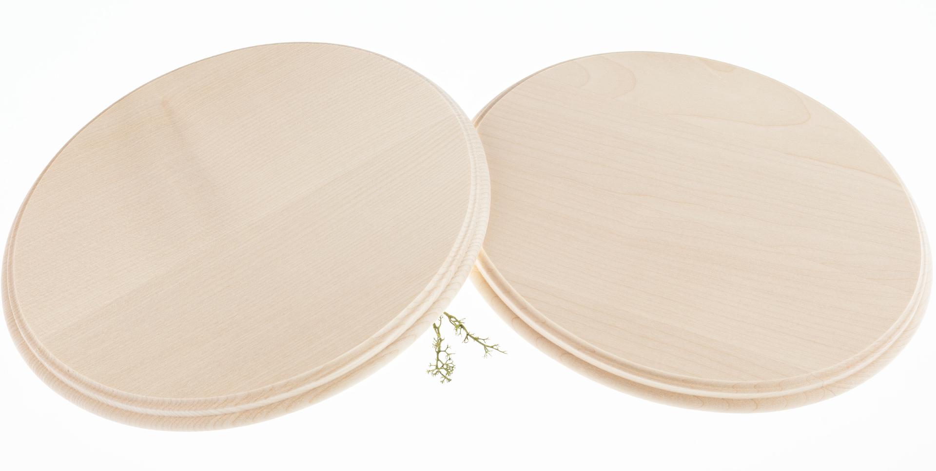 Türschilder oval - Ahorn - gefräster Rand - 25 x 21 x 1,5 cm