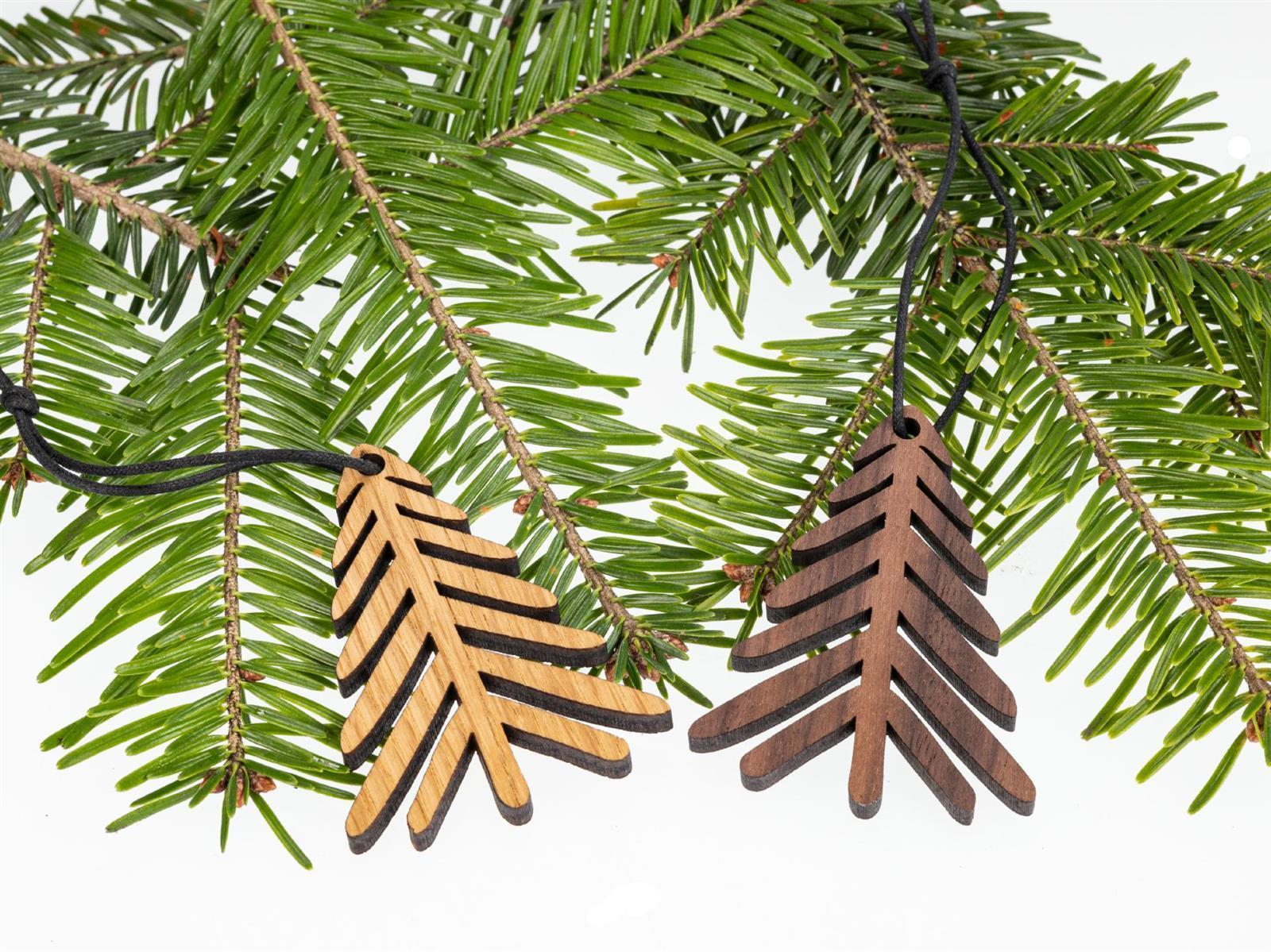 Holz Weihnachtsbaumschmuck Tannenbaum Strichzeichnung