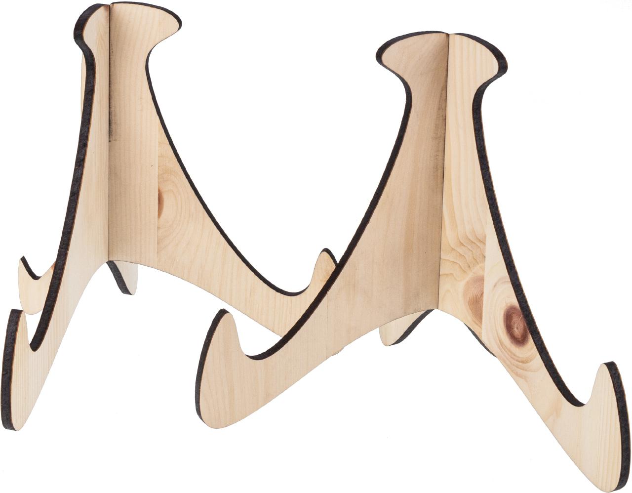 Holz Buchhalter Kochbuchstaender und Tablett Halter geschwungene Form Zirbe