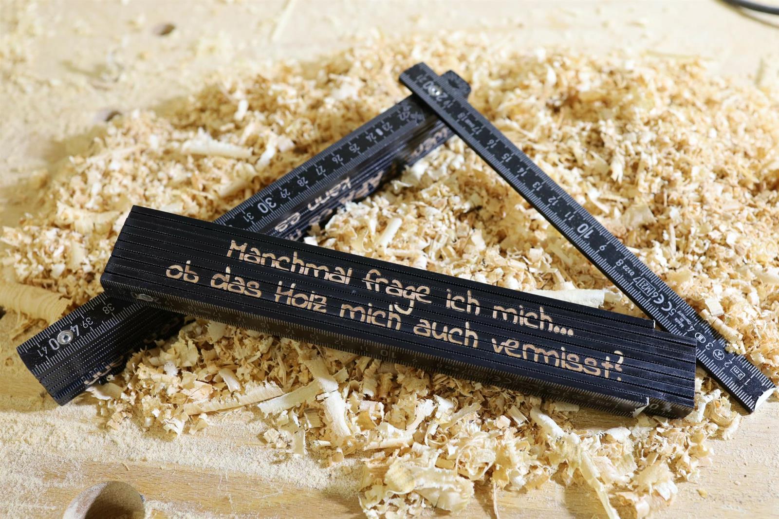 Manchmal frage ich mich Zollstock Schwarzer Meterstab