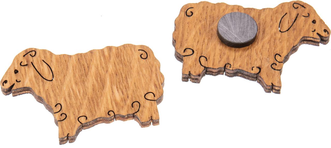 Holz Magnet Eiche geoelt Form: Schaf FSC