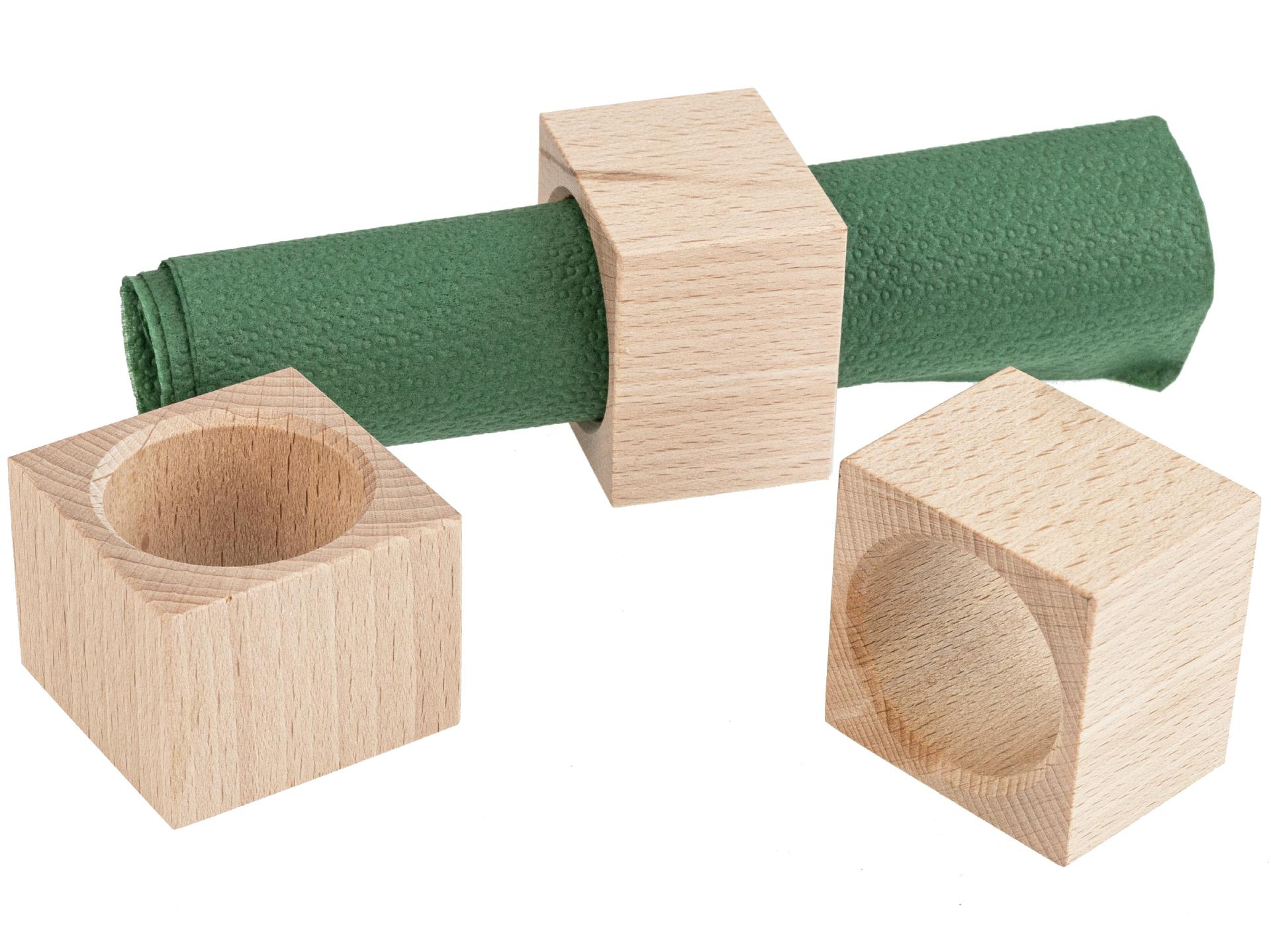 Holz Serviettenring schlicht eckig aus FSC® zertifiziertem Buchenholz 4,5x3cm