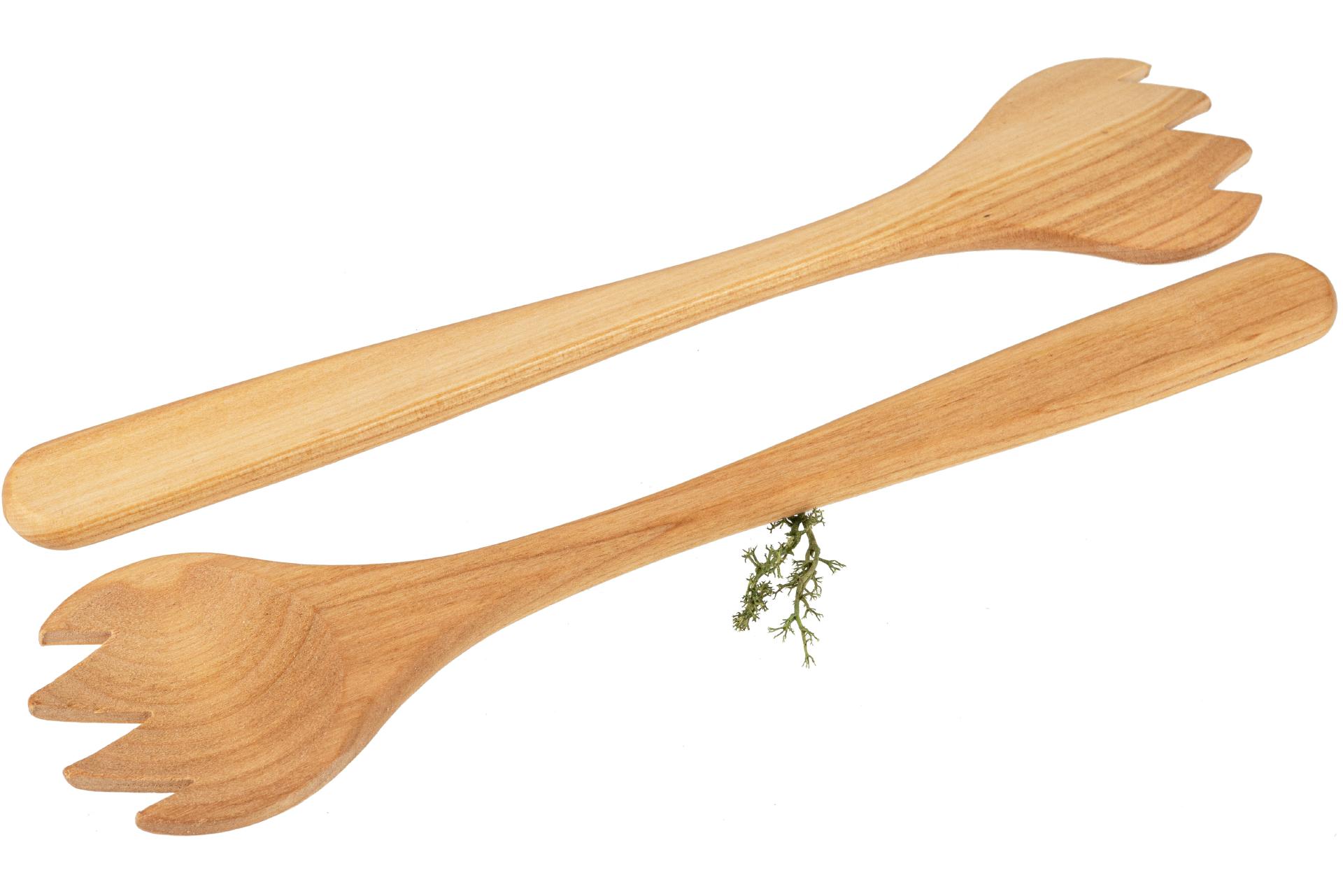 Gabel / Löffel aus geöltem Kirschholz - 30 cm