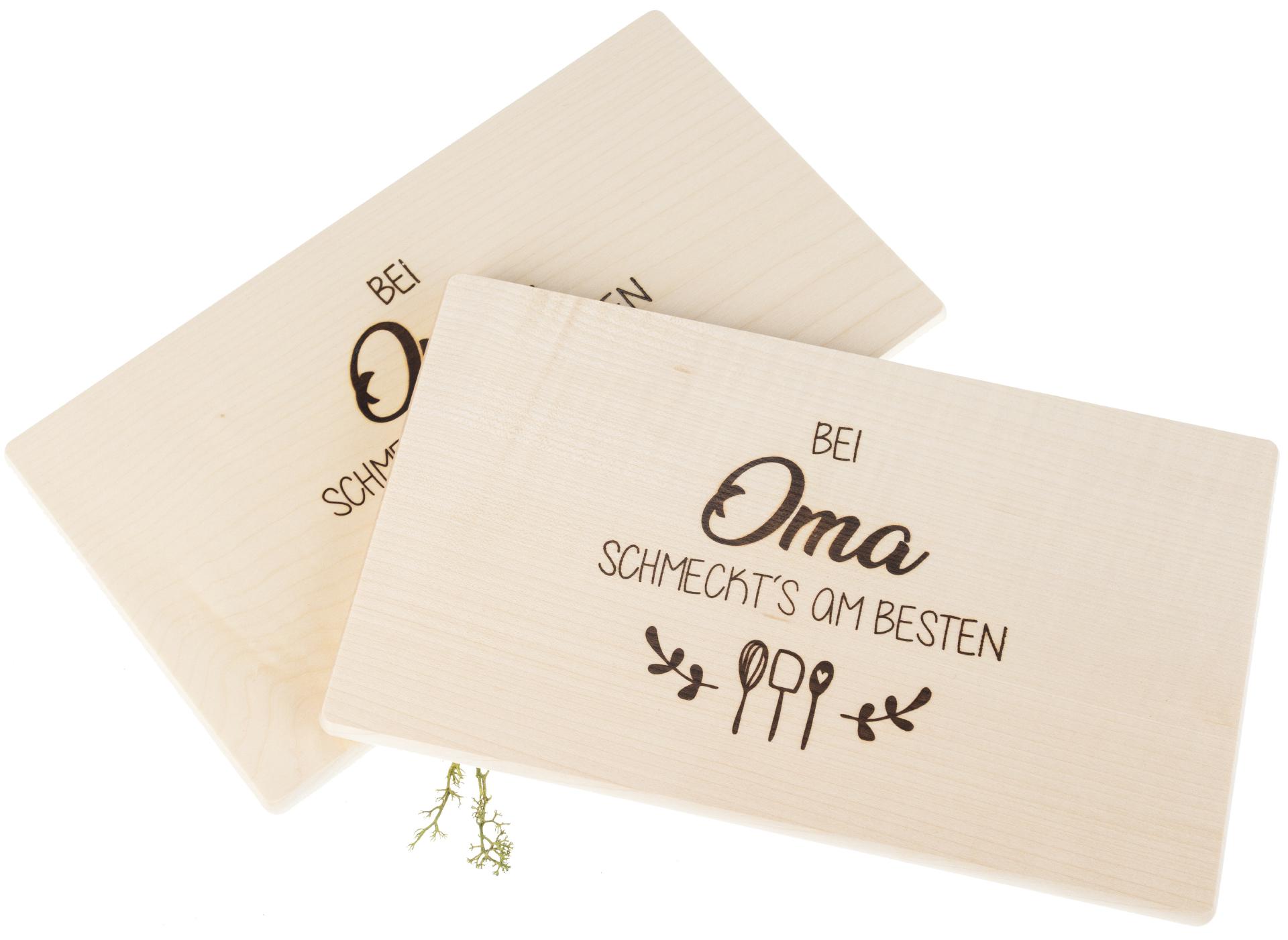 Frühstücksbrett FSC® Ahorn 26 x 15 x 1,2 cm  - Bei Oma schmeckts am besten