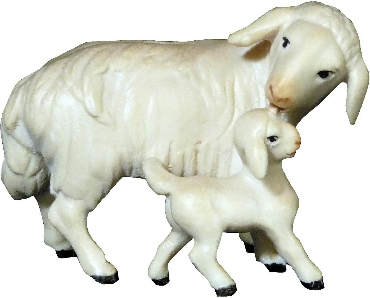 Schaf mit Lamm Scholer Krippe natur oder lasiert