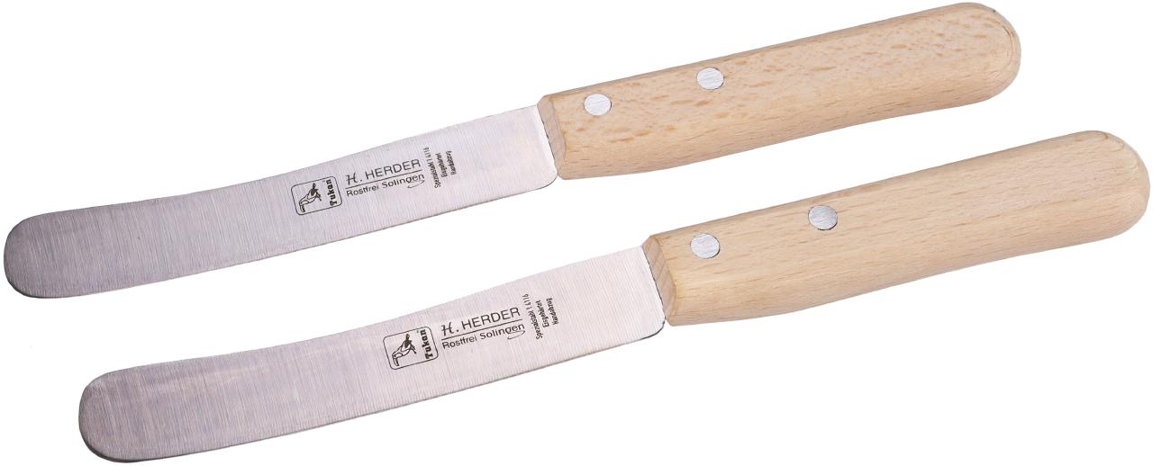 Brotzeitmesser Fruehstuecksmesser mit Griff aus Buche Buckelsmesser aus Solingen