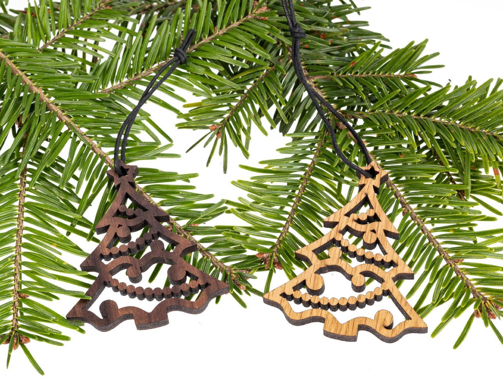 Holz Weihnachtsbaumschmuck Tannenbaum geschmueckt