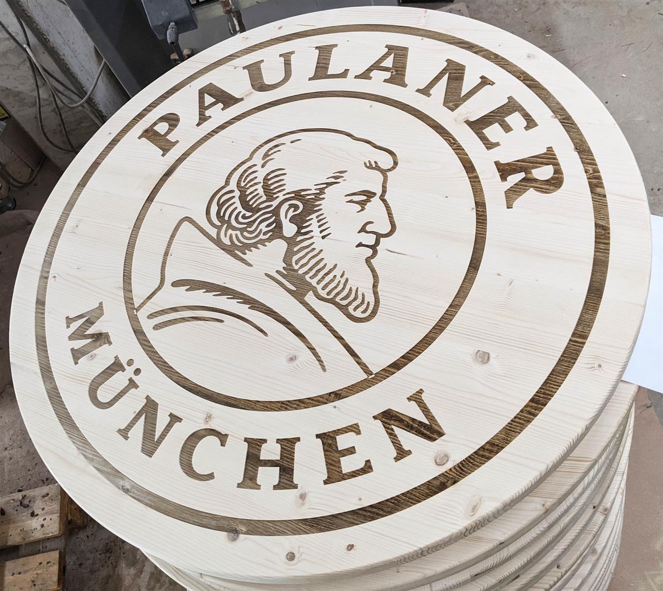 Runde Holz Tischplatte aus Fichten Holz