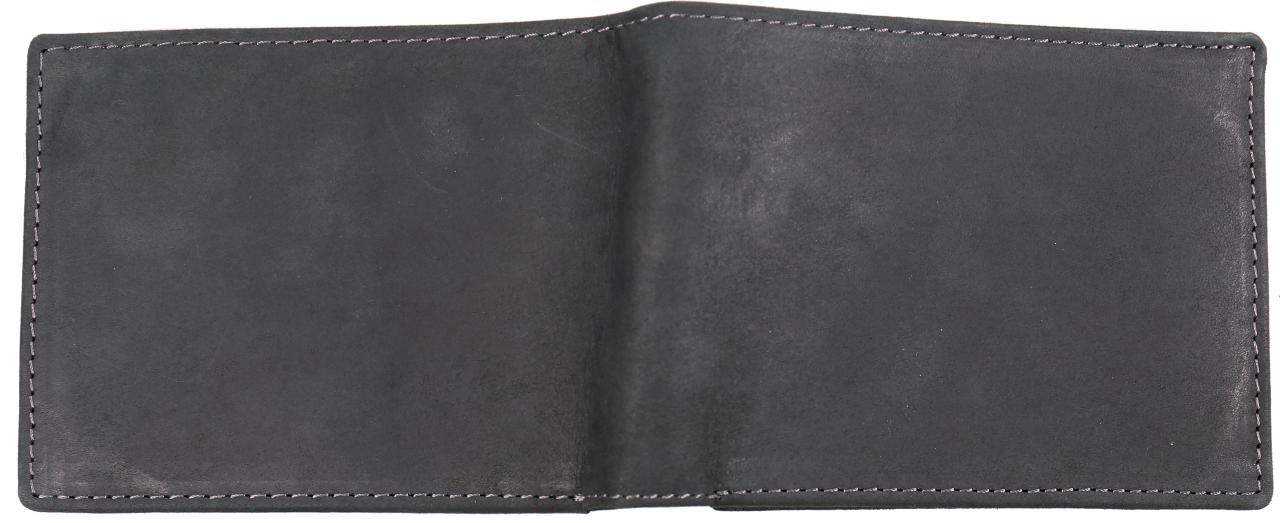 Personalisierter schwarzer Leder Geldbeutel mit Fotogravur Geldboerse mit individueller Wunschgravur beidseitige Lasergravur