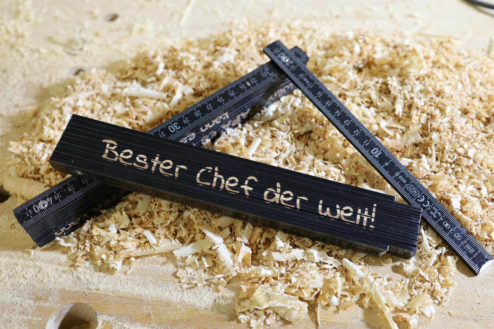 Bester Chef der Welt Zollstock Schwarzer Meterstab