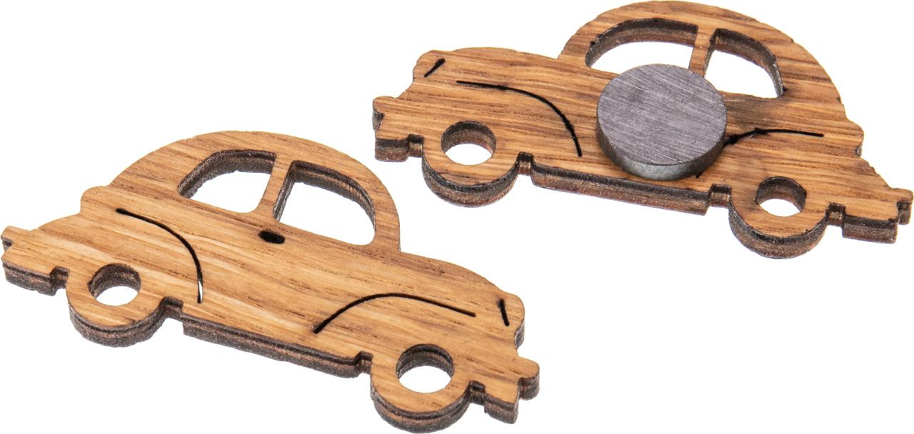 Holz Magnet Eiche geoelt Form: Auto FSC
