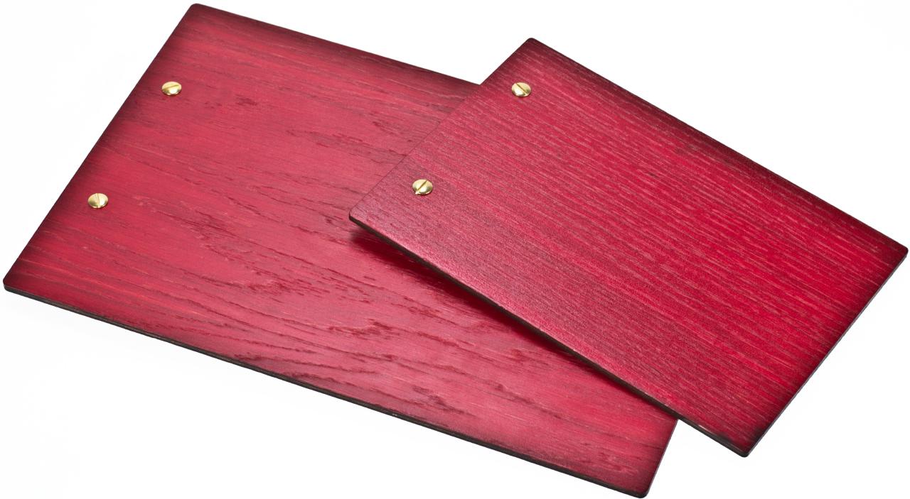 Holz Klemmbrett aus Eiche FSC Rot gebeizt