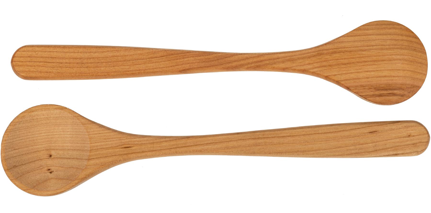 Kochloeffel aus geoeltem Kirschholz mit runder Laffe Holzloeffel