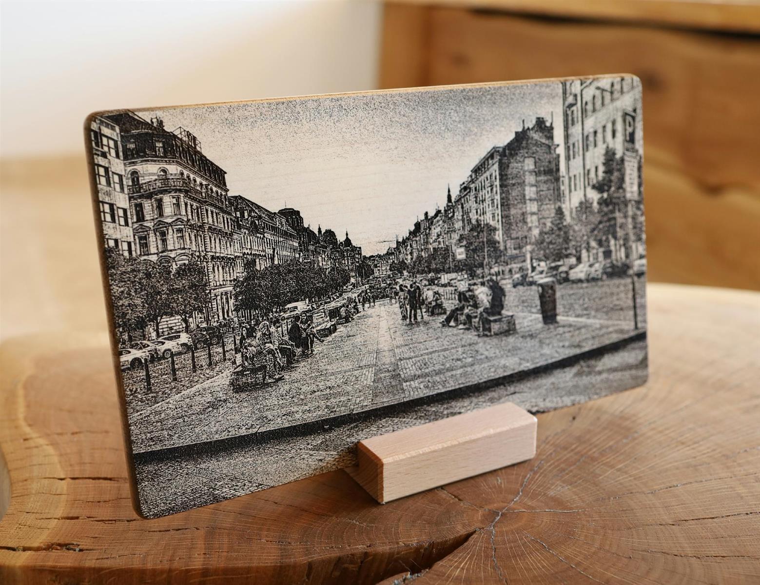 Fotogravur auf Holz Ahorn Brett rechteckig