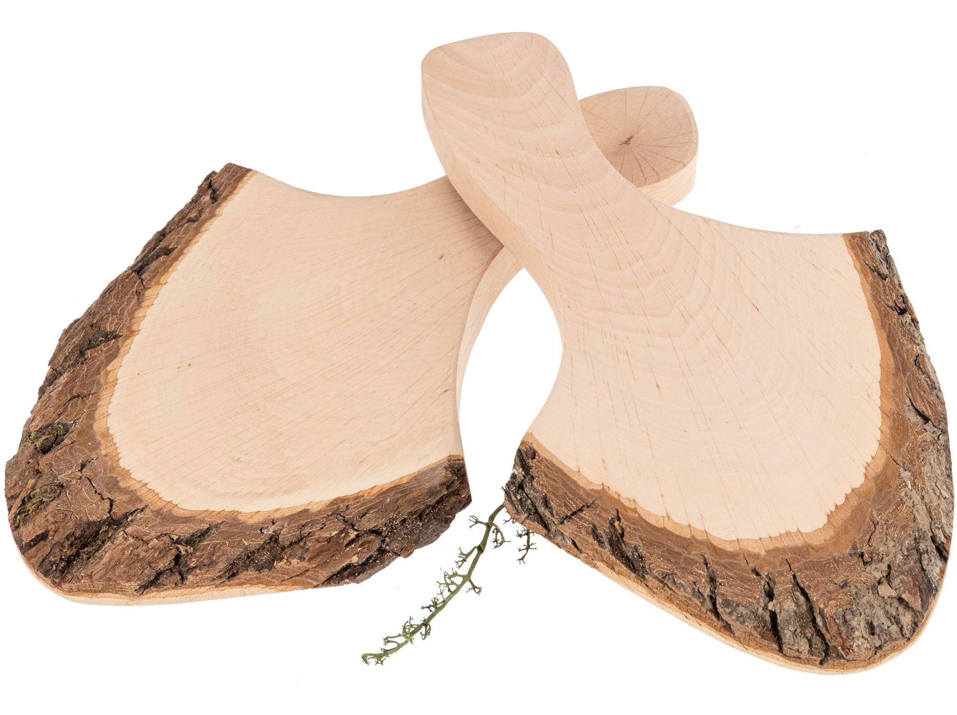 Servierbrett mit Griff & Rinde aus FSC® Erlenholz ca. 18 - 23 x 2 cm geölt