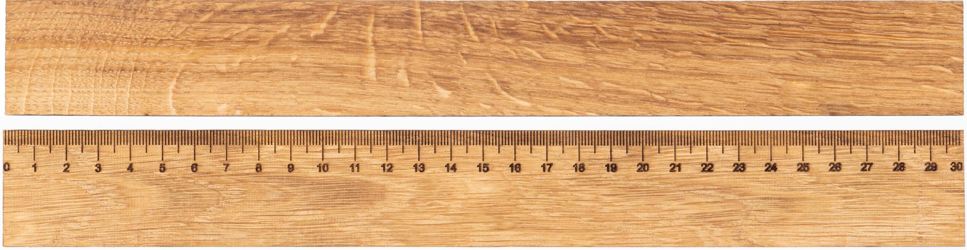 Holz-Lineal aus geölter Eiche - Stilvoll und langlebig 30 cm