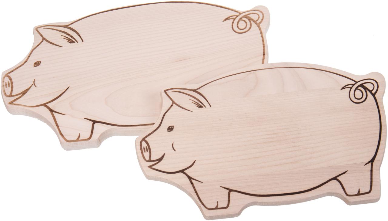 Schneidebrett aus Ahorn Holz in Tierform Schwein groÃŸ