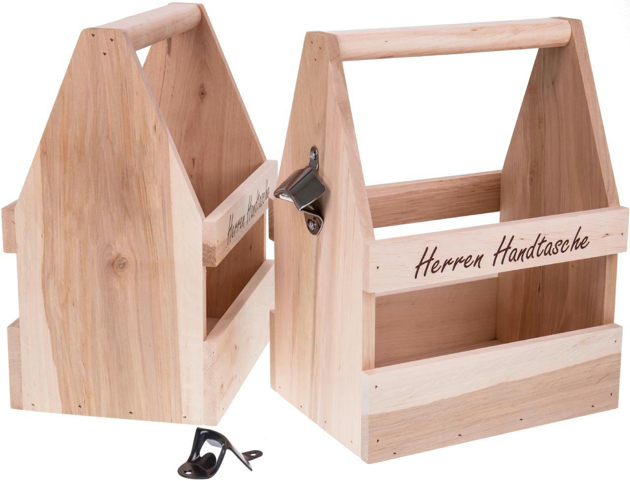 Holz Biertraeger Erle massiv Druck: Herren Handtasche