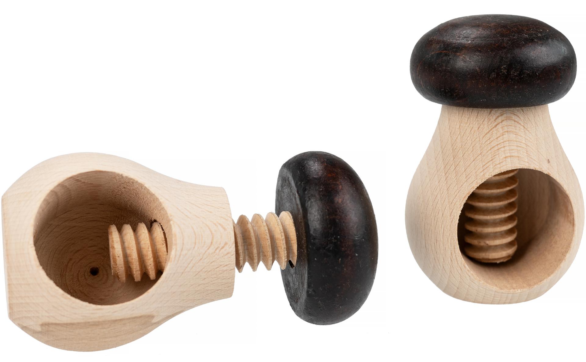Nussschraube / Nussknacker aus Buche - Steinpilz Design mit persönlicher Lasergravur