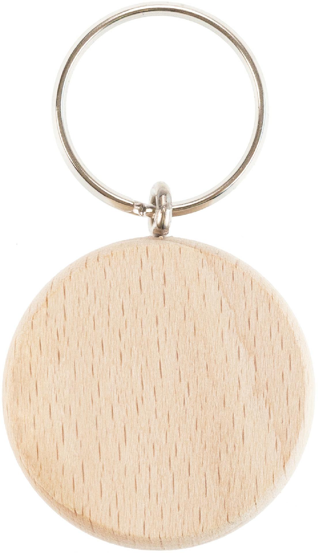 Runder Holz Schlüsselanhänger aus FSC® zertifizierter Buche 4,2 cm