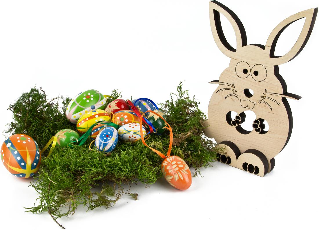 Handgefertigter Osterhase aus massivem Erleholz Praezise lasergeschnitten fuer eine einzigartige Optik