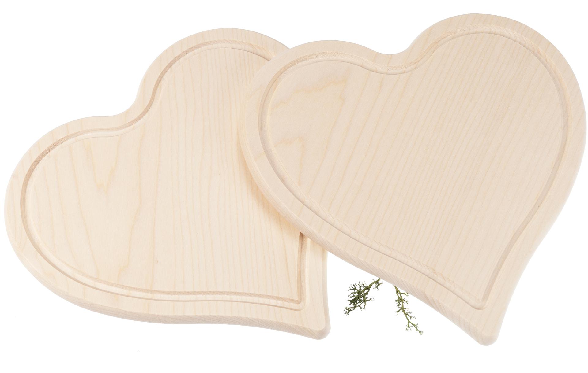 Herz Schneidebrett aus FSC® Ahorn - 24 x 24 x 1,5 cm - mit Saftrille