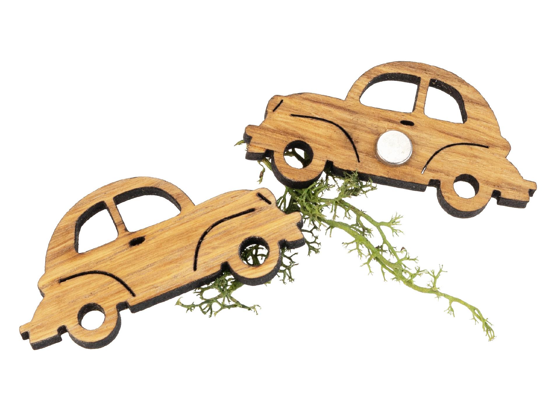 Holz Magnet in Oldtimer Auto Form | Eiche geölt FSC® zertifiziert
